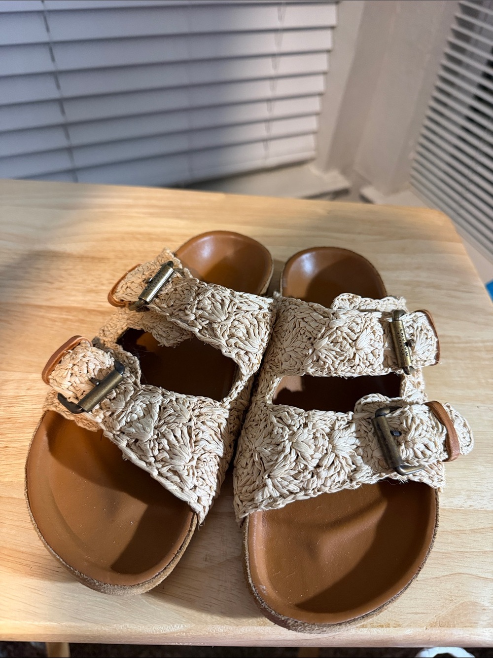 Isabel Marant Braided Dual-Buckle Slide Sandals in Beige/Tan